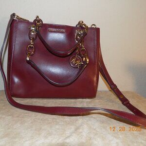 Michael Kors Maroon Leather 2 Way Satchel